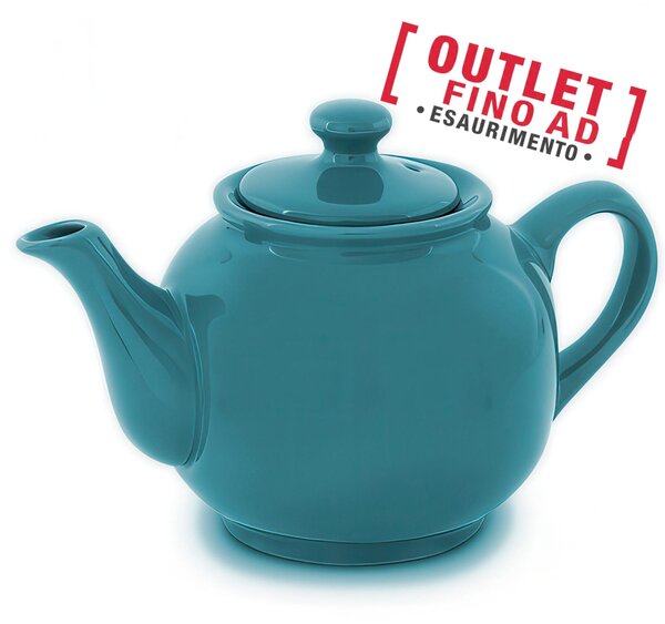 Teiera in ceramica 600 Ml monocolore Dimensione 22x15 xh19 cm lavabile in lavastoviglie colore Ottanio