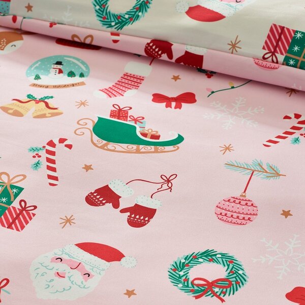 Set copripiumino e federa per letto matrimoniale 200x200 cm Christmas Happy Holidays – Catherine Lansfield