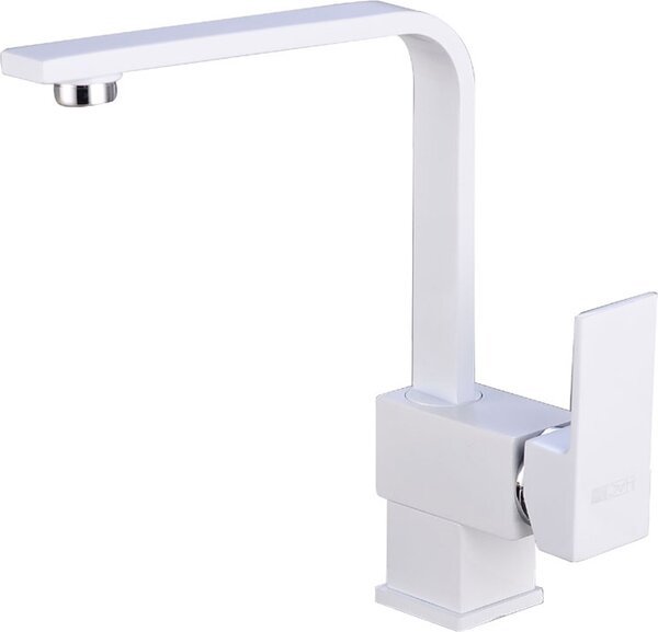 Rubinetto da lavello da cucina bianco orientabile | Rubinetto per lavello | Miscelatore per lavello | Rubinetto monocomando da cucina | Miscelatore monocomando per lavello da cucina