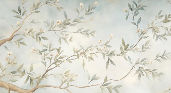 Carta da parati Un ramo con fiori, Carta da parati Buffer, w05677 : Uwalls.it
