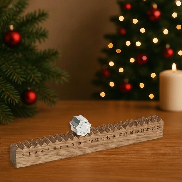 Calendario dell'Avvento in legno di quercia