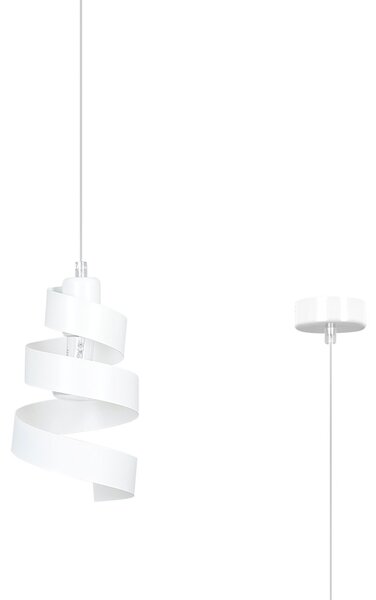 Sospensione Moderna 1 Luce Mene In Acciaio Bianco Con Fasce A Spirale