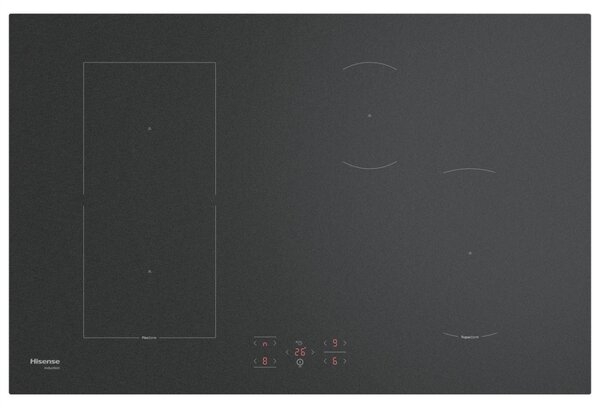 Hisense Piano Cottura Induzione 4 Fuochi Larghezza 80 cm in Vetroceramica colore Nero - HI8421MSC Hi4