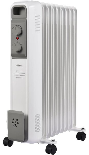 Bimar Radiatore Termosifone Elettrico ad Olio Stufa Portatile 9 Elementi Potenza 2000 Watt con Termostato colore Bianco - INB-HO429