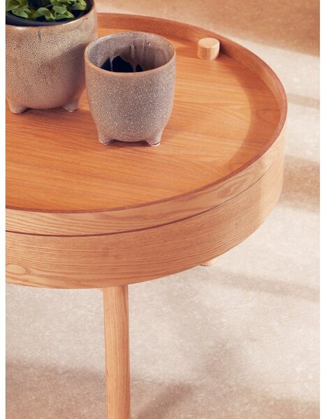 Tavolino rotondo con effetto pino ø 60 cm Viborg – Premier Housewares