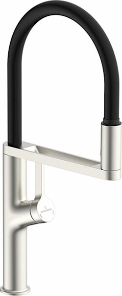 Aria, rubinetto per lavello, colore acciaio inox, alta pressione