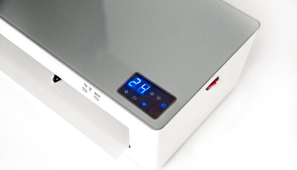 Argo Termoventilatore da parete Ceramico Stufa elettrica Potenza 2000 Watt con Telecomando e Timer Wifi colore Argento - CHICSILWF Chic