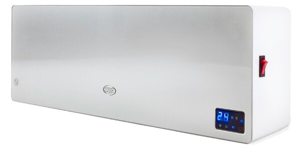 Argo Termoventilatore da parete Ceramico Stufa elettrica Potenza 2000 Watt con Telecomando e Timer Wifi colore Argento - CHICSILWF Chic