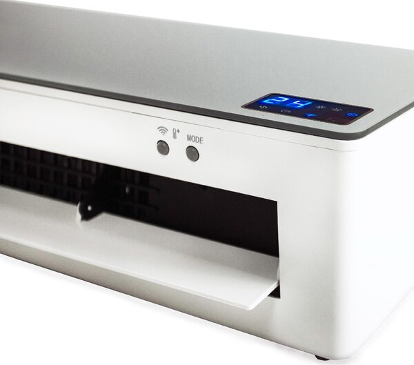 Argo Termoventilatore da parete Ceramico Stufa elettrica Potenza 2000 Watt con Telecomando e Timer Wifi colore Argento - CHICSILWF Chic