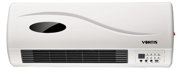 Zephir Termoventilatore da parete Ceramico Stufa elettrica Potenza 2000 Watt con Telecomando Timer e Termostato colore Bianco - CDM1909B - VORTIS