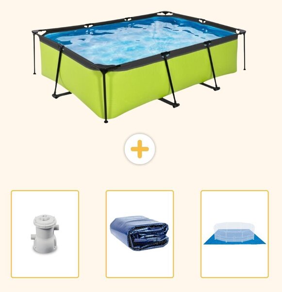 Piscina fuori terra rettangolare - 220x150x65 cm - 4 pezzi - SCB76