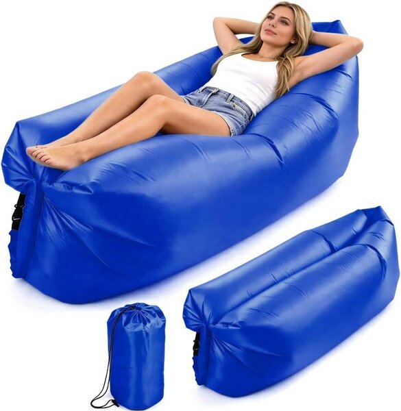 Divano gonfiabile - Lettino da sole per aria - Relax all'aperto - Quick Up Blow - 235 cm - Blu scuro