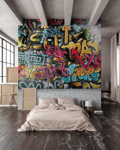 Carta da parati Pittura artistica, pittura e graffiti, Carta da parati per gli adolescenti, Carta da parati Camera per ragazzi, u56045 : Uwalls.it