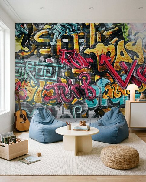 Carta da parati Pittura artistica, pittura e graffiti, Carta da parati per gli adolescenti, Carta da parati Camera per ragazzi, u56045 : Uwalls.it