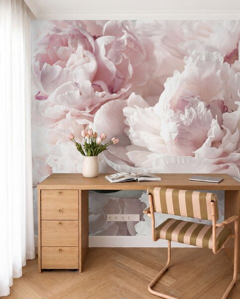 Carta da parati Peonie rosa pallido, Carta da parati Floreale, u59600 : Uwalls.it