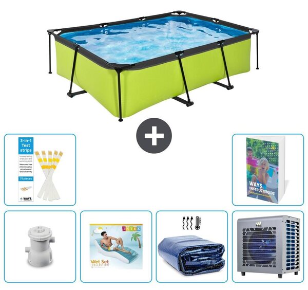 Piscina fuori terra rettangolare - 220x150x65 cm - 5 pezzi - Modello S286
