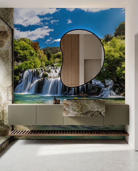 Carta da parati Acqua, nuvola e cielo, Carta da parati Natura, Carta da parati Cascata, u55775 : Uwalls.it