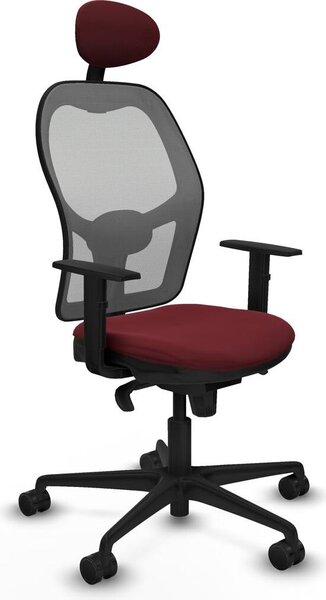 Sedia da ufficio con poggiatesta Jorquera Piqueras y Crespo 1D036N1 Rosso granato
