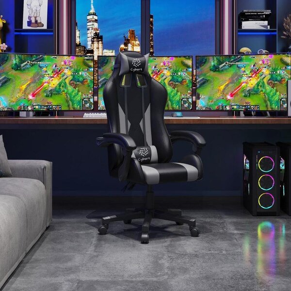 Sedia da Gaming e Ufficio Cybert Ergonomica Reclinabile - Rosa bianco