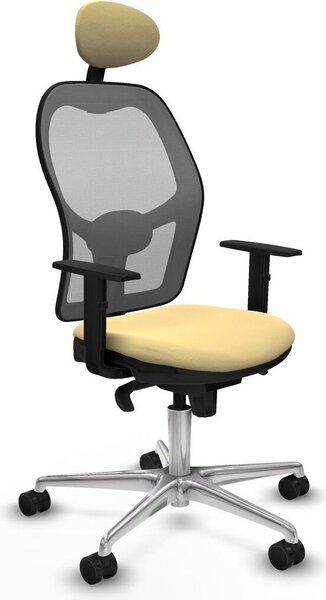 Sedia da ufficio con poggiatesta Jorquera Piqueras y Crespo 1D086N1 Crema