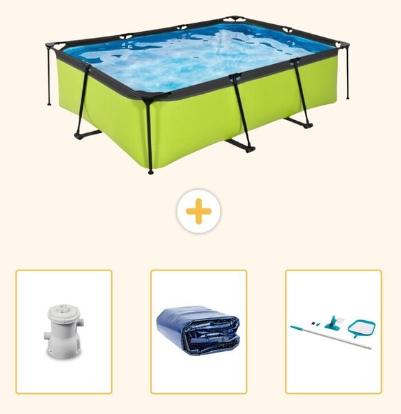 Piscina fuori terra rettangolare - 220x150x65 cm - 4 pezzi - SCB78