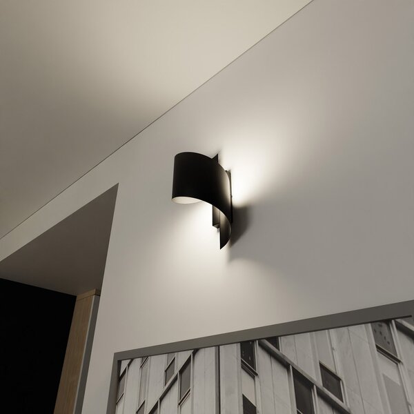 Applique Moderna 1 Luce Neptunus A Fascia In Acciaio Nero
