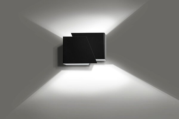 Applique Moderna 1 Luce Ragnar A Forma Geometrica In Acciaio Nero