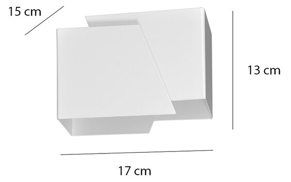 Applique Moderna 1 Luce Ragnar A Forma Geometrica In Acciaio Bianco