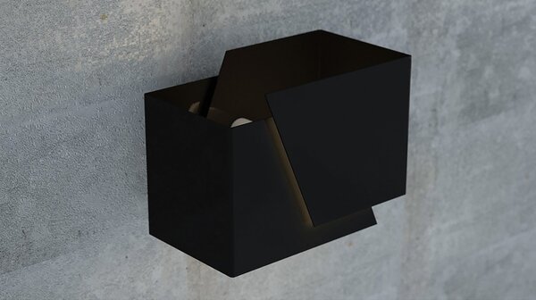 Applique Moderna 1 Luce Ragnar A Forma Geometrica In Acciaio Nero