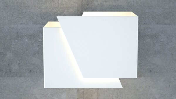 Applique Moderna 1 Luce Ragnar A Forma Geometrica In Acciaio Bianco