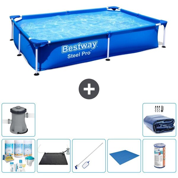 Bestway Steel Pro, piscina rettangolare - 221x150x43 cm - 8 pezzi - Modello S22217