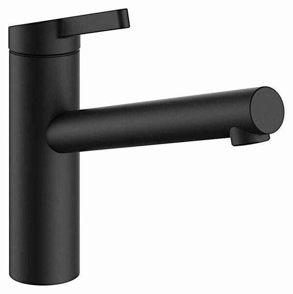 KWC Armatur FIT 1, finitura nera opaca, con bocchetta orientabile fissa / Miscelatore per cucina / Miscelatore monocomando