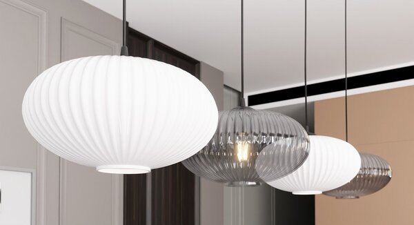 Lampadario 4 Luci Bel In Acciaio Nero Paralume Plissè Multicolor