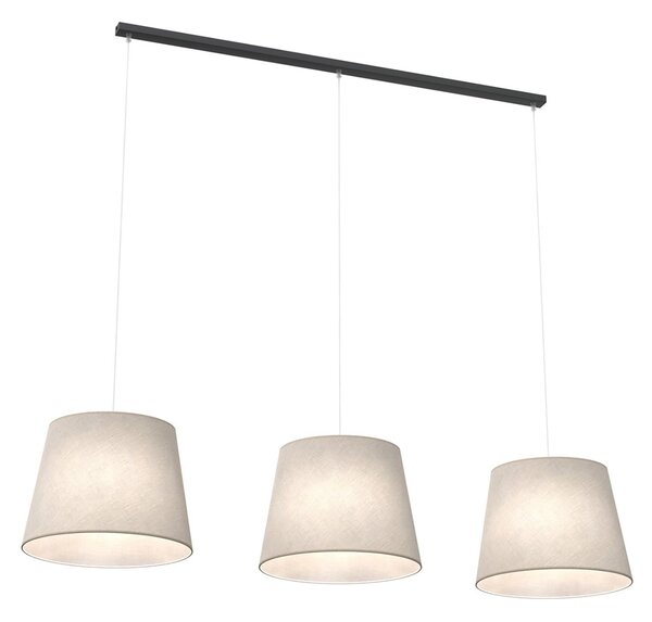 Lampadario A 4 Luci Okeanos Con Paralumi In Tessuto Beige