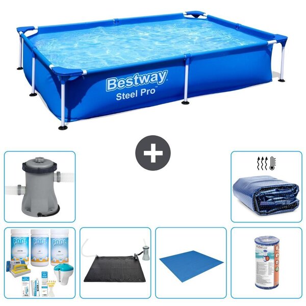 Bestway Steel Pro, piscina rettangolare - 221x150x43 cm - 7 pezzi - Modello S22219