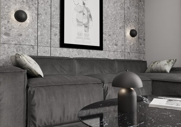 Lampada Da Tavolo Moderna Ennosigaeo Acciaio Nero 2 Luci G9