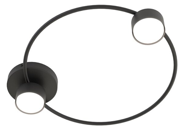 Plafoniera Moderna Cronide Acciaio Nero 2 Luci Gx53