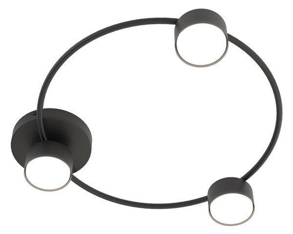 Plafoniera Moderna Ennosigaeo Acciaio Nero 3 Luci Gx53
