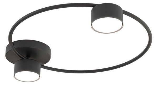 Plafoniera Moderna Cronide Acciaio Nero 2 Luci Gx53