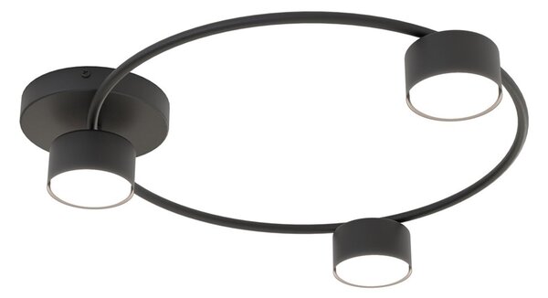 Plafoniera Moderna Ennosigaeo Acciaio Nero 3 Luci Gx53