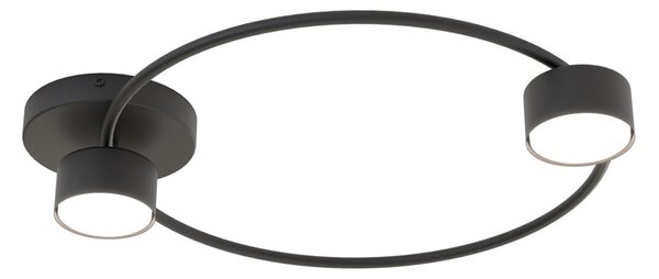 Plafoniera Moderna Cronide Acciaio Nero 2 Luci Gx53