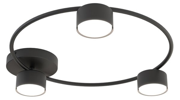 Plafoniera Moderna Ennosigaeo Acciaio Nero 3 Luci Gx53