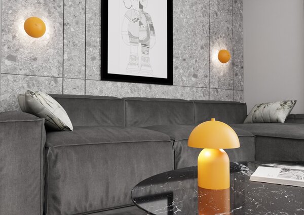 Lampada Da Tavolo Moderna Ennosigaeo Acciaio Arancione 2 Luci G9