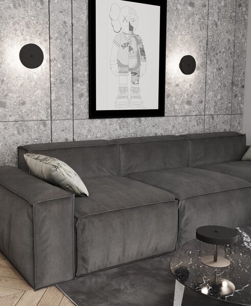 Applique Minimal Ennosigaeo Acciaio Nero 2 Luci G9