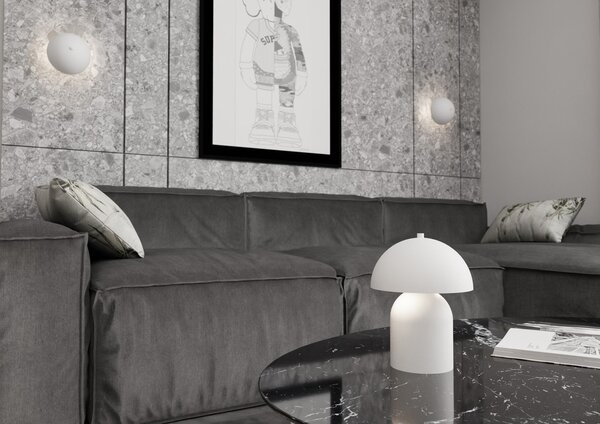 Lampada Da Tavolo Moderna Ennosigaeo Acciaio Bianco 2 Luci G9