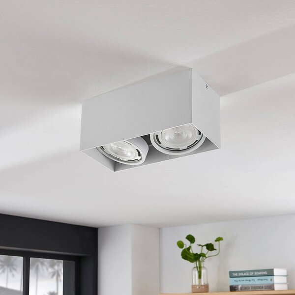 Faretto da soffitto Mabel, a 2 luci, 27 cm, bianco, GU10 Mabel Arcchio, dimmerabile, Bianco / Opale, Cucina, Alluminio, Moderno, Faretto