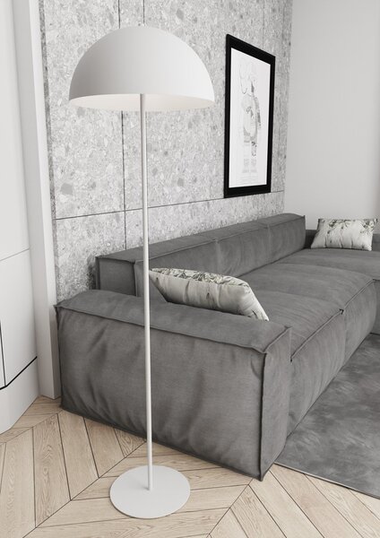 Piantana Moderno Pallade Acciaio Bianco 1 Luce E27