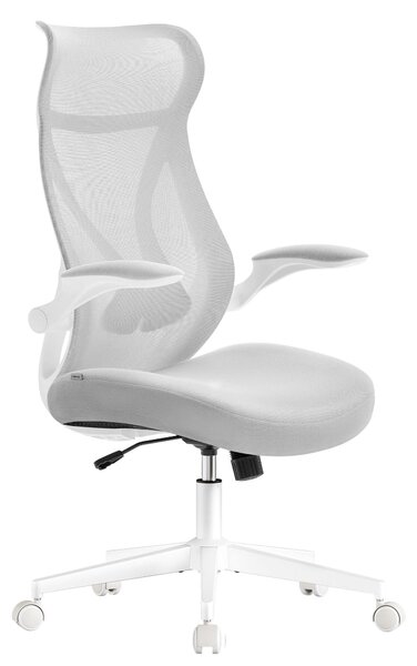 SONGMICS Sedia da ufficio OBN088GD01, sedia girevole ergonomica, color grigio tortora, portata massima 150 kg