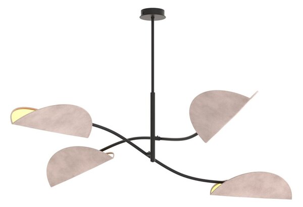 Plafoniera Moderna Mulciber Acciaio Nero Grigio 4 Luci E14