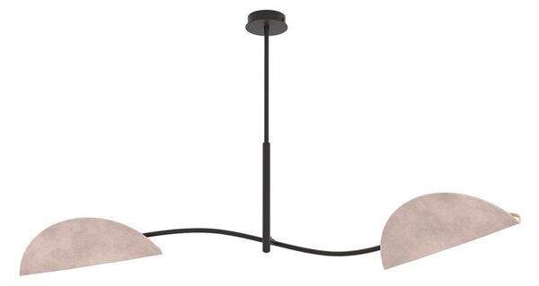 Plafoniera Moderna Pallade Acciaio Nero Grigio 2 Luci E14